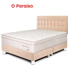 PARAISO - Dormitorio Royal Prince King Champagne + 2 Almohadas Viscoelásticas + Protector