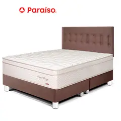 PARAISO - Dormitorio Royal Prince King Chocolate + 2 Almohadas Viscoelásticas + Protector