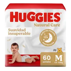 HUGGIES - Pañales Natural Care Talla M Empaque 60 Und