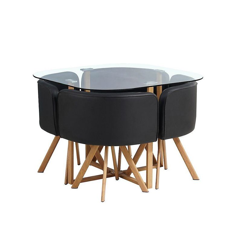 Juego de Comedor Verona con 4 Sillas + Mesa de Vidrio