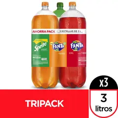 FANTA - Gaseosa Naranja 3 L Kola Inglesa 3 L y Sprite Lima-Limón 3 L