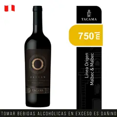 TACAMA - Vino Tinto Seco Malbec Botella 750 mL