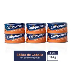 CAMPOMAR - Pack Sólido De Caballa 6 Unidades 170 g - Pack 6 unds