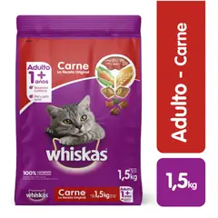 WHISKAS - Comida para gatos adultos de carne 1.5 kg
