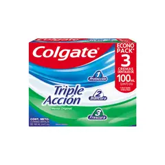 COLGATE - Crema Dental Triple Accion Caja 3 Und 100 ml