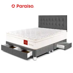 PARAISO - Dormitorio Royal Prince Con Cajones King + 2 Almohadas Viscoelásticas + Protector