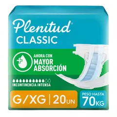 PLENITUD - Pañal para Adulto Clásico Talla G Empaque 20 Und