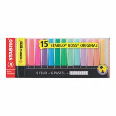 STABILO - Resaltador Boss Surtido Estuche 15 Und