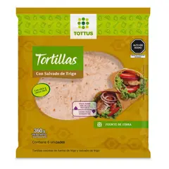 TOTTUS - Tortillas de trigo con salvado 6 unidades