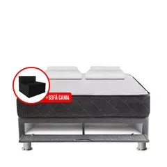 FORLI - Cama Samay 2 Plazas + Tarima Con Sabanera + Sofa Cama + 02 Almohadas