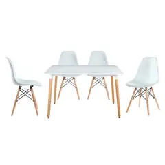 CASA JOVEN - Juego de Comedor Ibiza con 4 Sillas
