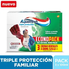 AQUAFRESH - Pasta Dental Triple Protección Pack 3 Cajas 100 g