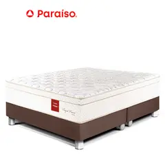 PARAISO - Cama Royal Prince King Chocolate + 2 Almohadas Viscoelásticas
