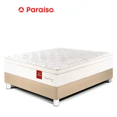 PARAISO - Cama Royal Prince 2 Plazas Champagne + 2 Almohadas Viscoelásticas