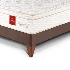 undefined - Cama Royal Prince Europea 2 Plazas Chocolate + 2 Almohadas Viscoelásticas + Protector
