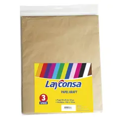 LAYCONSA - Papel Kraft 50 g 70cm x 100cm Rollo 3 Und
