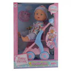 DELUXE - Muñeca con Coche de Paseo 30 cm