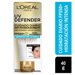 LOREAL PARIS - Crema Loreal UV Defender Hidratación Intensa Envase 40 mL