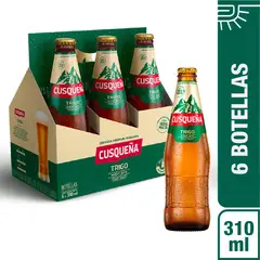 CUSQUEÑA - Cerveza Trigo Six Pack Botella 310 mL