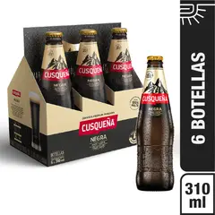 CUSQUEÑA - Cerveza Negra Sixpack Botella 310 mL