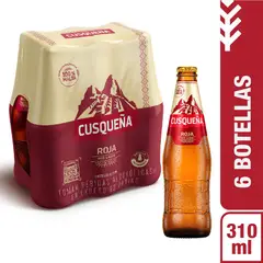 CUSQUEÑA - Cerveza Roja Sixpack Botella 310 mL