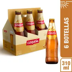 CUSQUEÑA - Cerveza Dorada Sixpack Botella 310 mL
