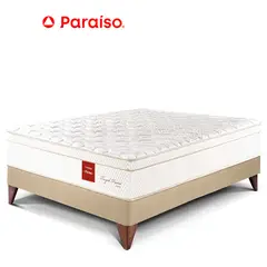 PARAISO - Cama Royal Prince Europea 1.5 Plazas Champagne + Almohada + Protector