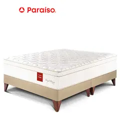 PARAISO - Cama Europea Royal Prince Firme King Champagne + 2 Almohadas Viscoelásticas