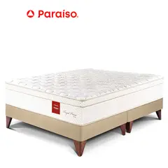 PARAISO - Cama Royal Prince Europea Queen Chamagne + 2 Almohadas Viscoelásticas + Protector