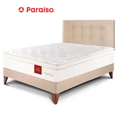 PARAISO - Dormitorio Royal Prince Europeo 1.5 Plazas Champagne + Almohada Viscoelástica + Protector