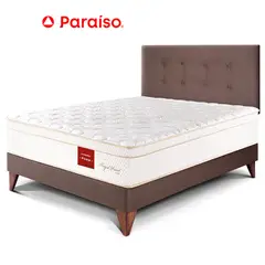 PARAISO - Dormitorio Royal Prince Europeo 1.5 Plazas Chocolate + Almohada Viscoelástica + Protector