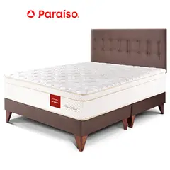 PARAISO - Dormitorio Royal Prince Europeo King Chocolate + 2 Almohadas Viscoelásticas + Protector
