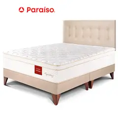 PARAISO - Dormitorio Royal Prince Europeo Queen Champagne + 2 Almohadas Viscoelásticas + Protector
