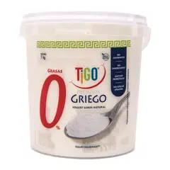 TIGO - Yogurt Griego Natural Descremado Envase 1 Kg
