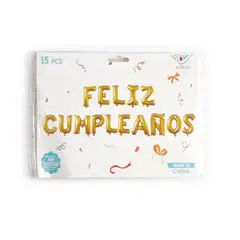 TOTTUS - FELIZ CUMPLEANOS METALICO DORADO