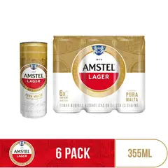 AMSTEL - Cerveza Sixpack Lata 355 mL