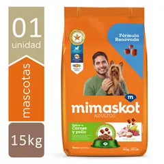 MIMASKOT - Alimento Seco Perros Adultos Pequeños Carne Pollo Bolsa 15 Kg