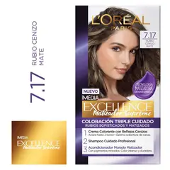 EXCELLENCE - Kit Tinte Capilar Tono 7.17 Rubio Cenizo Matte