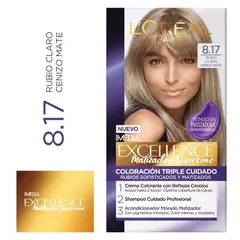 EXCELLENCE - Tinte Matizador Supreme Tono 8.17 Rubio Claro Cenizo Mate