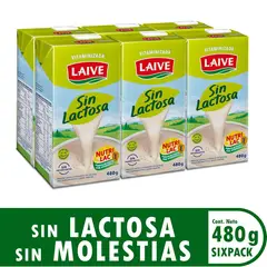 LAIVE - Mezcla Láctea Sin Lactosa Sixpack Caja 480 g