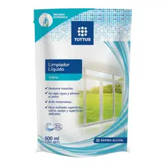 TOTTUS - Limpiador Líquido Vidrios Doypack 500 mL