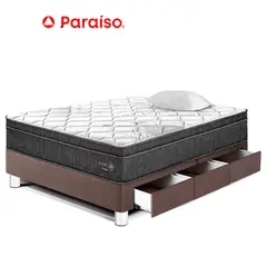 PARAISO - Cama Pocket Star Con Cajones 1.5 Plazas Chocolate