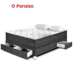 PARAISO - Cama Pocket Star Con Cajones 2 Plazas Charcoal