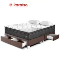PARAISO - Cama Pocket Star King Con Cajones Chocolate