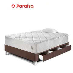 undefined - Cama Pocket Max 1.5 Plazas Con Cajones Chocolate