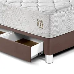 undefined - Cama Pocket Max Con Cajones 2 Plazas Chocolate