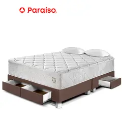 PARAISO - Cama Pocket Max Con Cajones King Chocolate