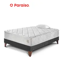 PARAISO - Cama Pocket Max Europea 1.5 Plazas Gris