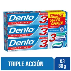 Dento - Crema Dental Triple Acción Caja 3 Und