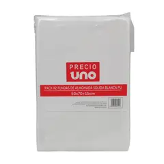 PRECIO UNO - Pack x2 Fundas de Almohada Solida Blanca